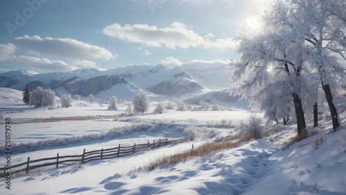 Winter Landscape in the Mountains, using generative ai