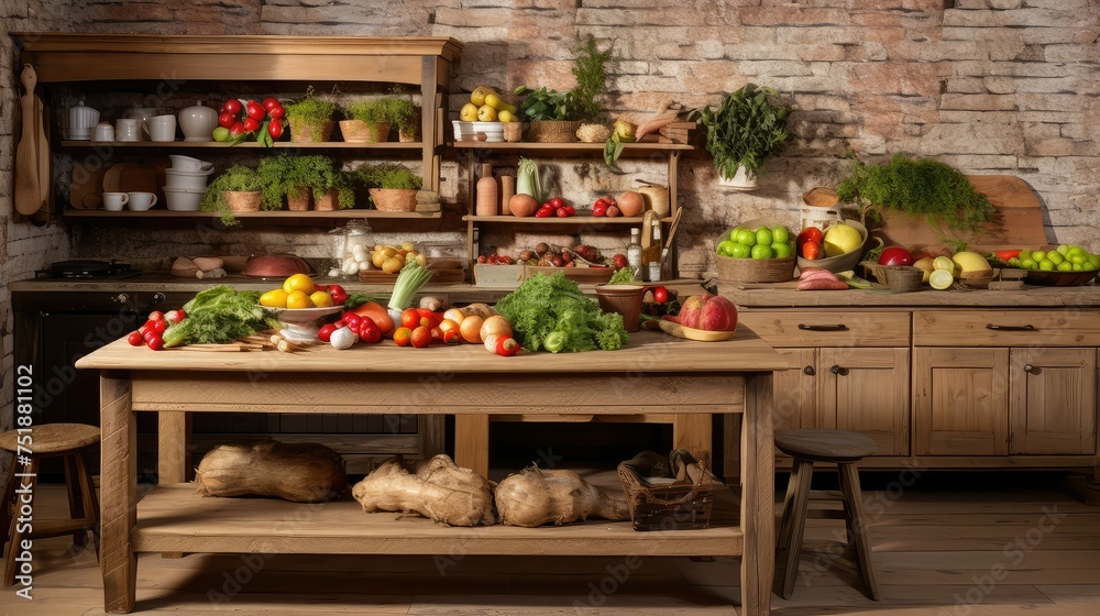 chef wooden kitchen background
