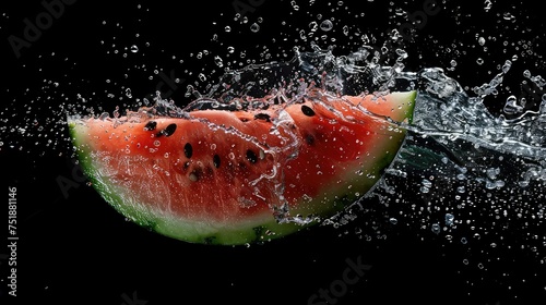 refreshing watermelon slice splash