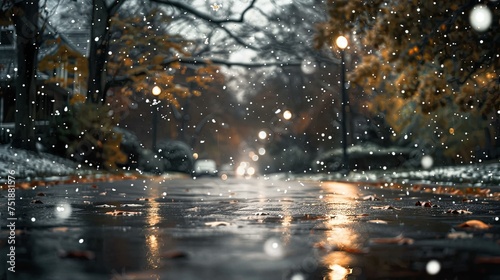 wet rain snow © vectorwin