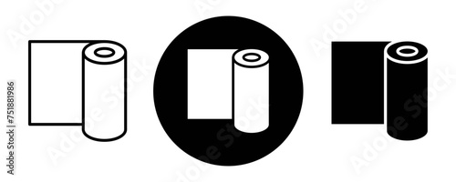 Construction film roll outline icon collection or set. Construction film roll Thin vector line art