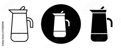 Percolator outline icon collection or set. Percolator Thin vector line art