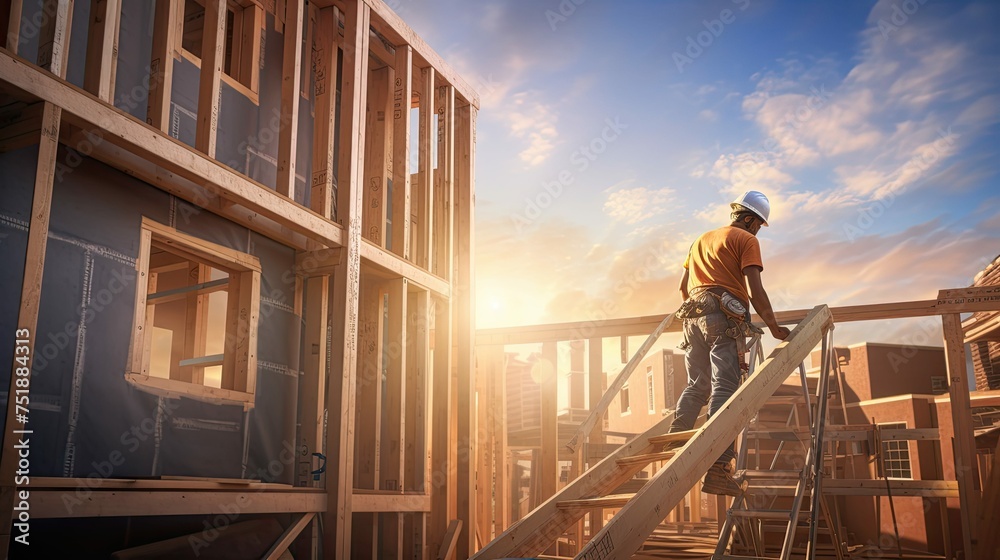 worker builder house building worker builder house building