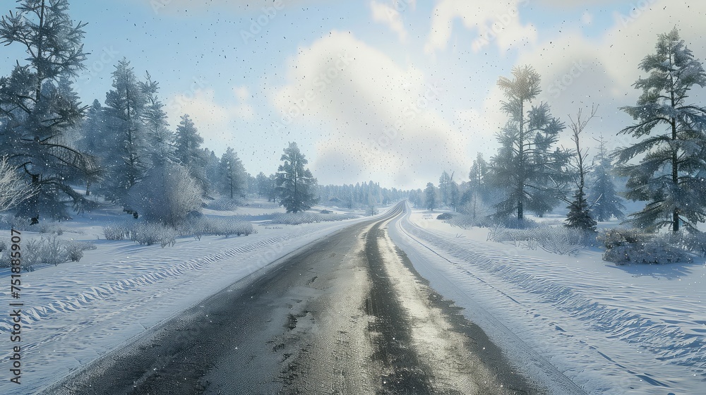 ice snowy road