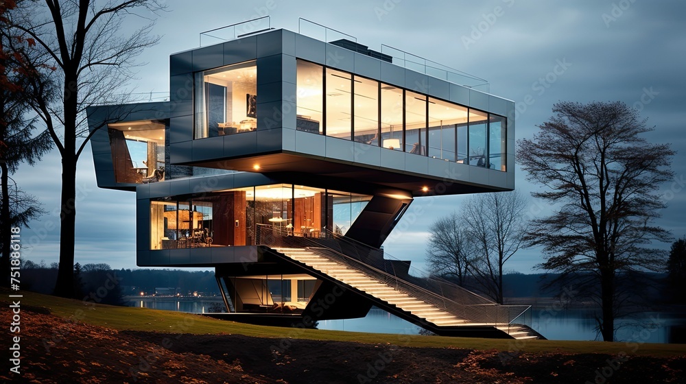 Fototapeta premium minimalist design house building