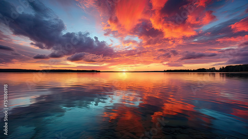 View of a captivating sunset background, the beauty of the changing sky Ai Generative