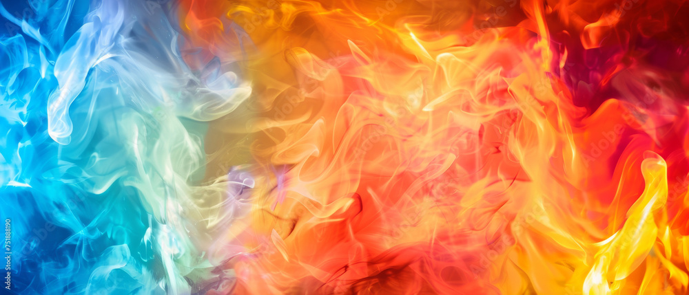 Rainbow Vivid Abstract Flames.