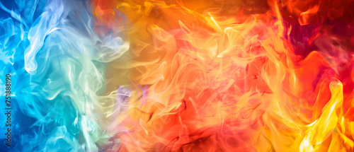 Rainbow Vivid Abstract Flames.