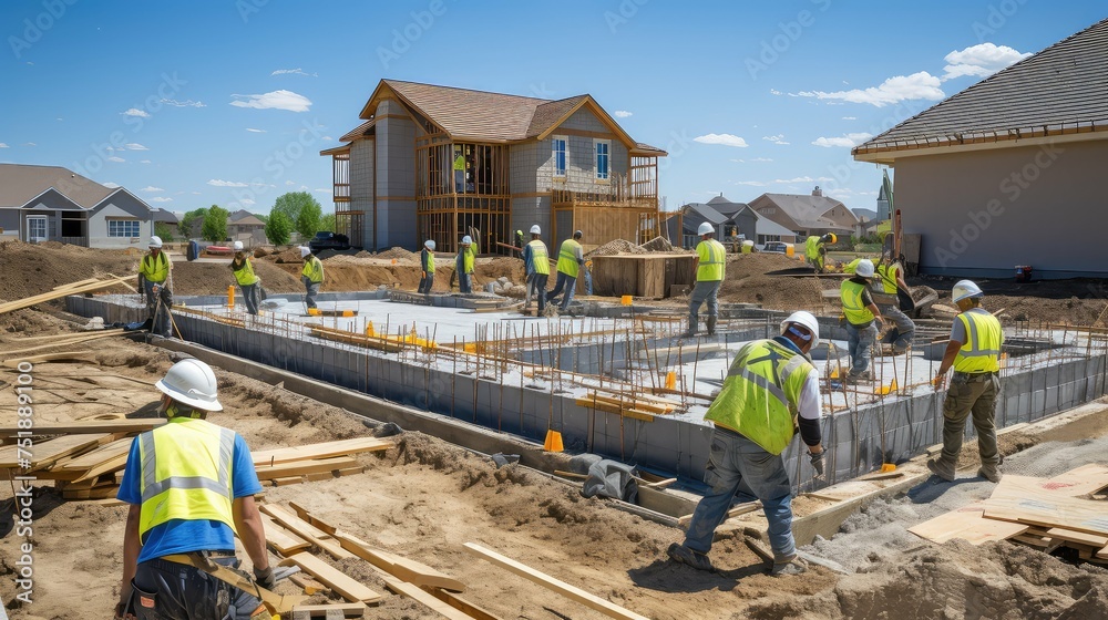 Fototapeta premium roofing construction house building