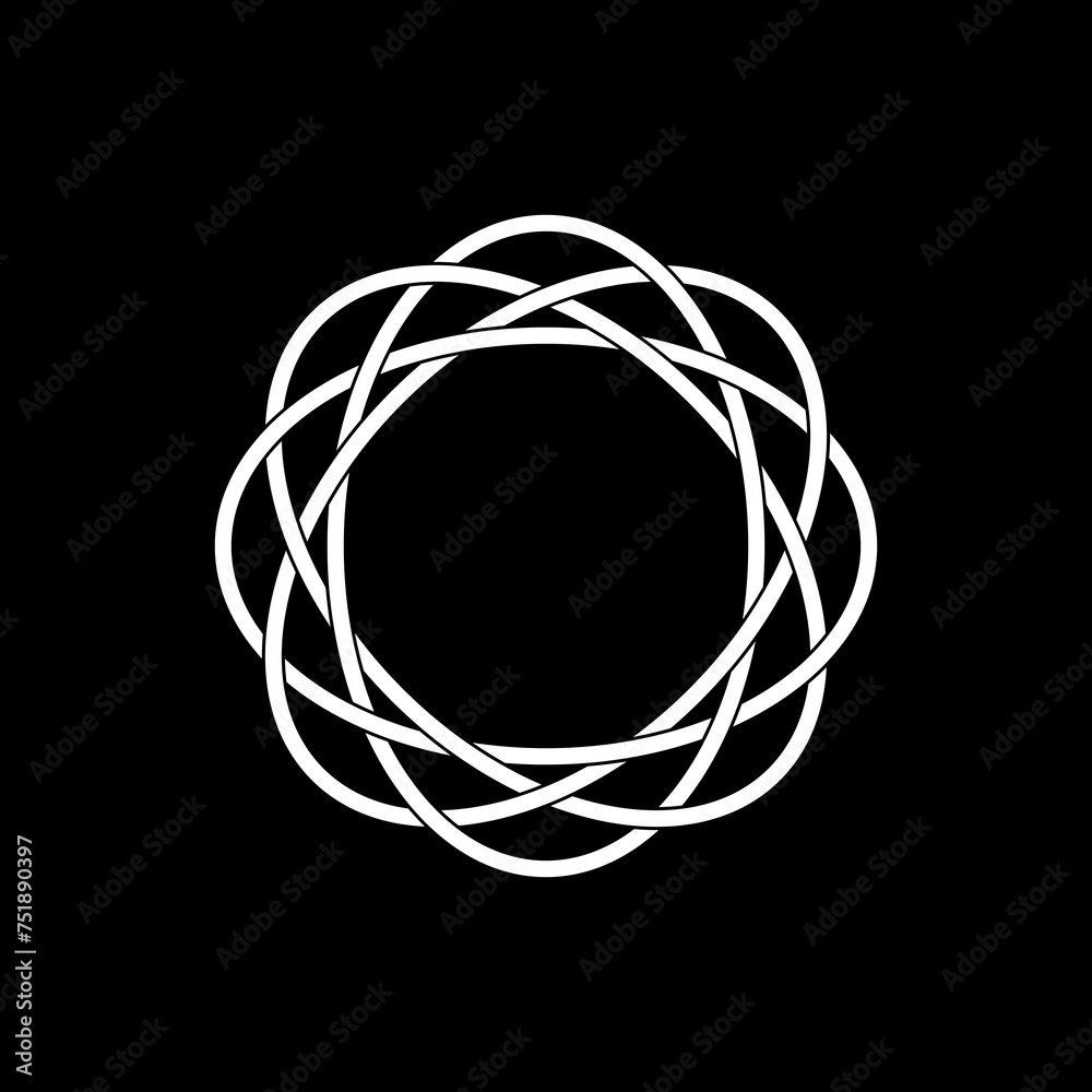 Ornamental Circle Shape Created From Oval Shape Composition, Flat and Weaving Lines Style, can use for Logo Gram, Decoration, Ornate, Frame Work, or Graphic Design Element. Vector Illustration Ornamental Circle Shape Created From Oval Shape Composition, Flat and Weaving Lines Style, can use for Logo Gram, Decoration, Ornate, Frame Work, or Graphic Design Element. Vector Illustration