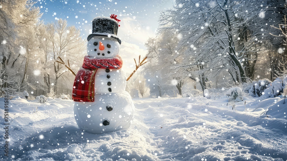 Obraz premium frost snowman background