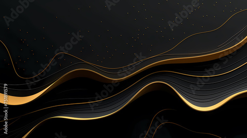 3D abstract background and curved lines