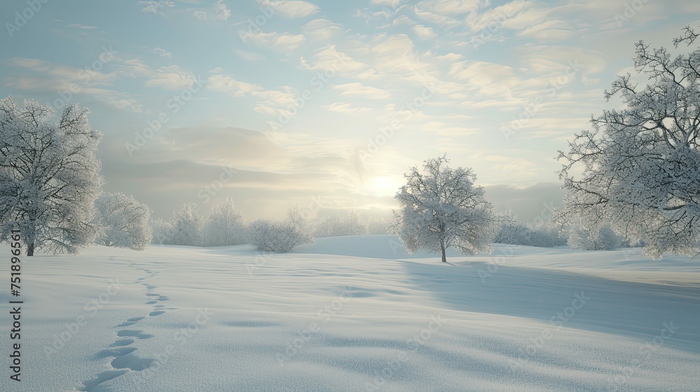 cold snowy field