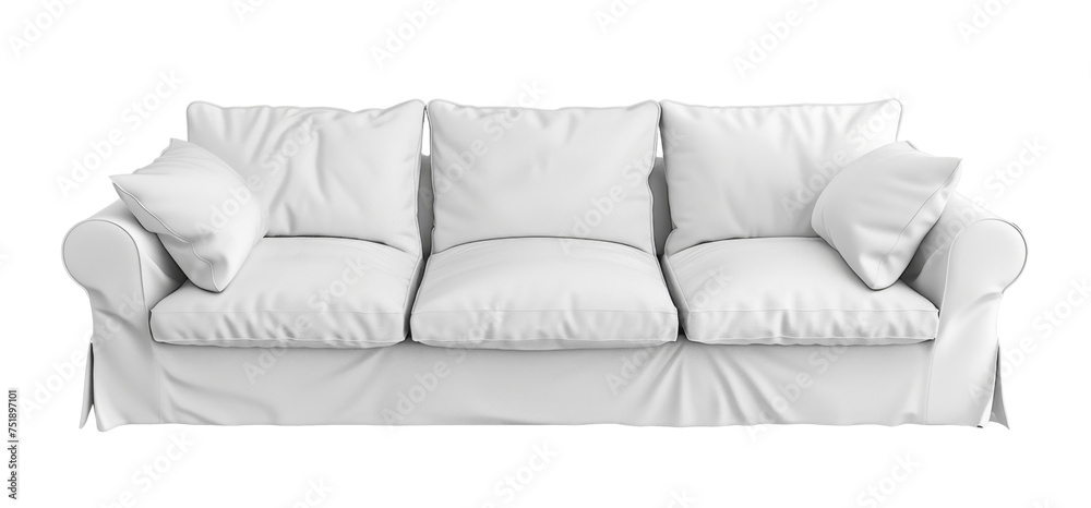 Elegant White Sofa on Transparent Background Elegant White Sofa on Transparent Background
