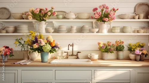 modern white kitchen background © vectorwin
