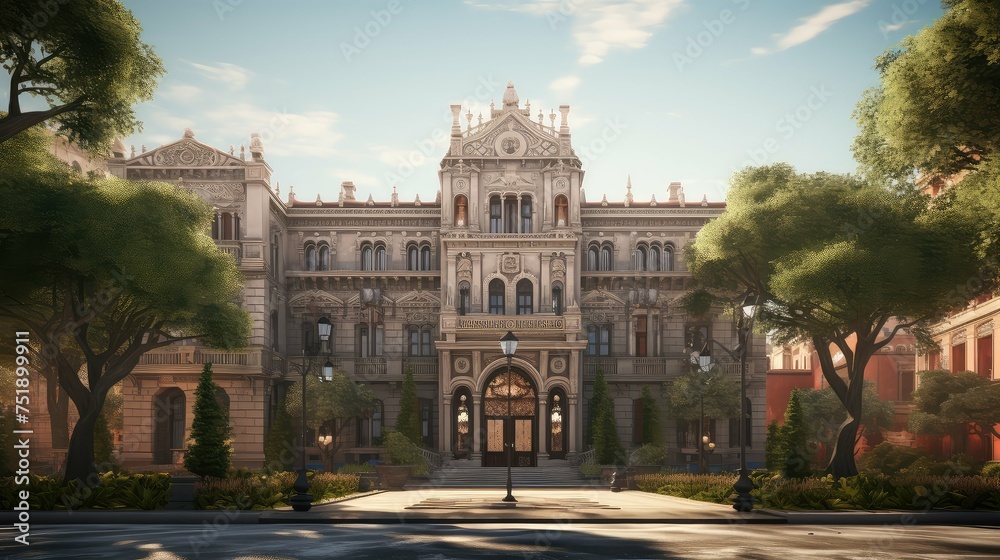 Fototapeta premium historic city mansion building