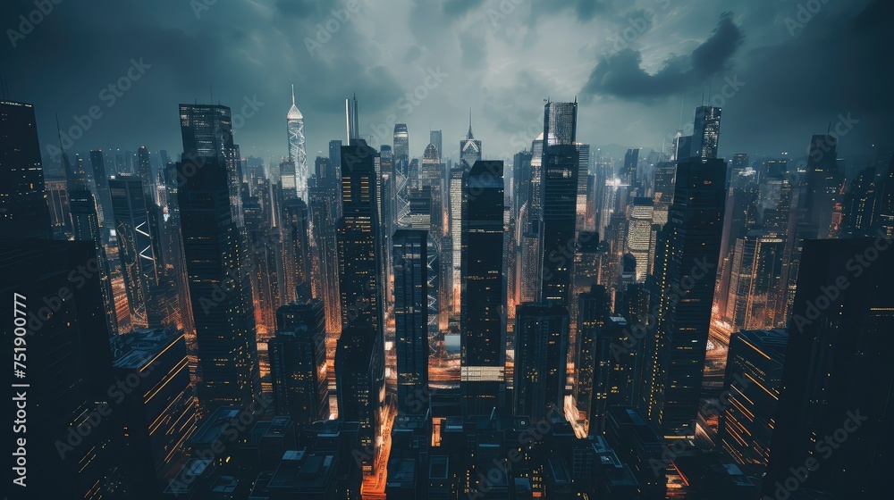 Obraz premium skyline modern skyscraper building