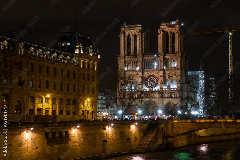 Fototapeta premium Notre Dame at night