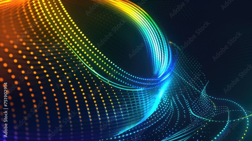 Abstract glowing circle lines on yellow+dark blue background. geometric line art design modern shiny blue lines future technology concept Abstract glowing circle lines on yellow+dark blue background. geometric line art design modern shiny blue lines future technology concept