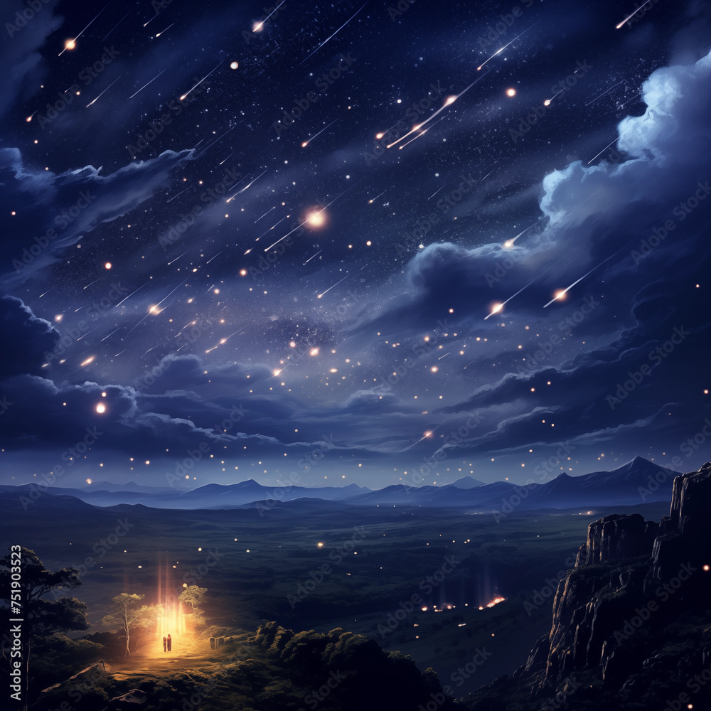 Fototapeta premium Road under star sky
