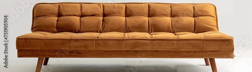 Convertible Sofa Bed  a versatile sofa bed that transforms into a bed with ease  against a white background  generative AI