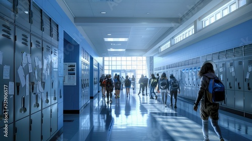 chatting school hallway walk