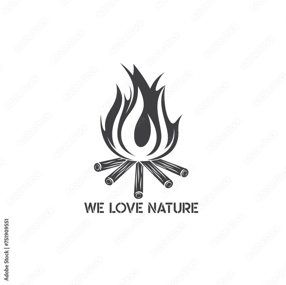 illustration of bushcraft, camping, we love nature, vector art. illustration of bushcraft, camping, we love nature, vector art.