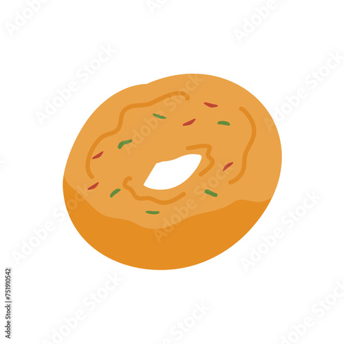Medu vada, vadai, South Indian snack illustration