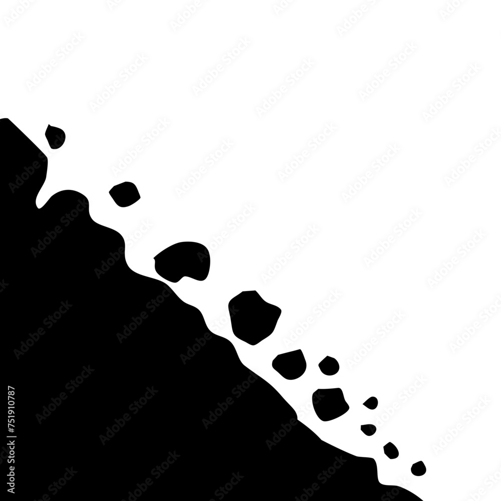 Avalanche silhouette vector illustration Avalanche silhouette vector illustration