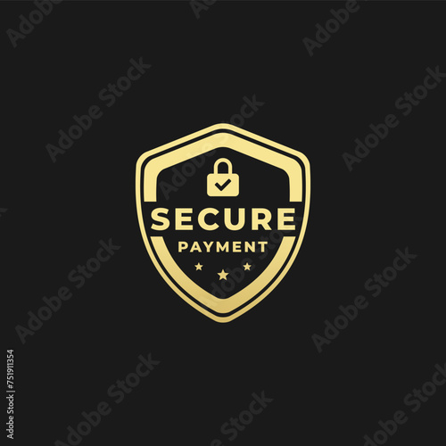 Secure payment badge or secure payment logo vector isolated. Best Secure payment logo for product packaging design element, websites, apps, and more. 