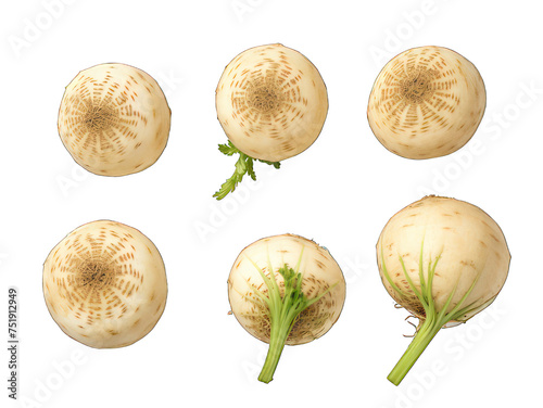 Set of celeriac isolated on transparent background, transparency image, removed background