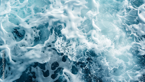 Ocean’s Embrace: The Blue Waves on White Marble