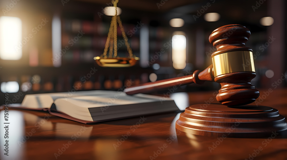 Legal concept image gavel bokeh, law and authority lawyer concept