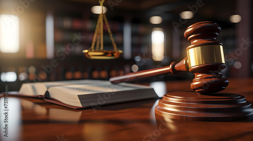 Legal concept image gavel bokeh, law and authority lawyer concept