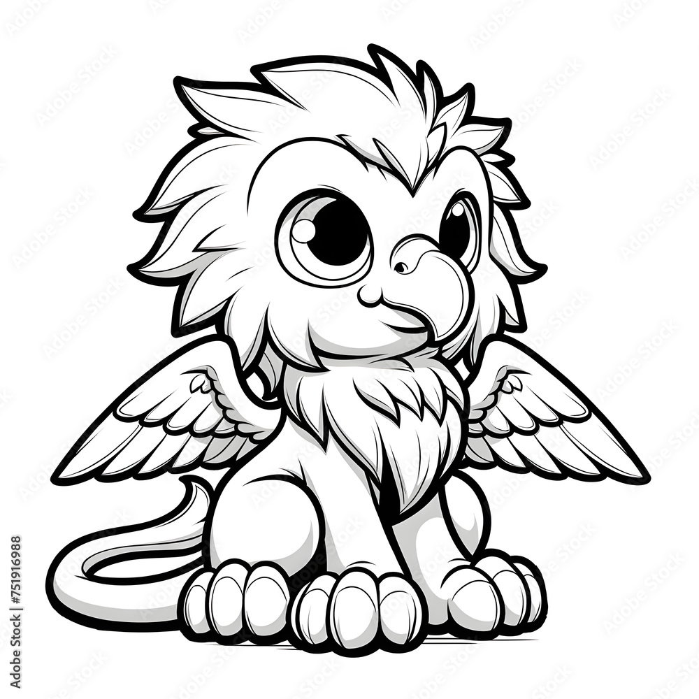 Fototapeta premium Cute Griffin Coloring Page