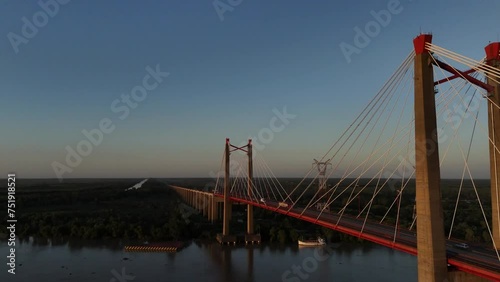 Puente colgante, ciudad de Zarate, Buenos aires, Argentina. photo