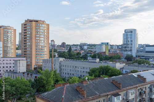 Fototapeta Naklejka Na Ścianę i Meble -  cityscape seen from the terrace of hotel in dnipro city 