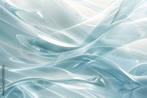 Abstract transparent glossy glass wave background.