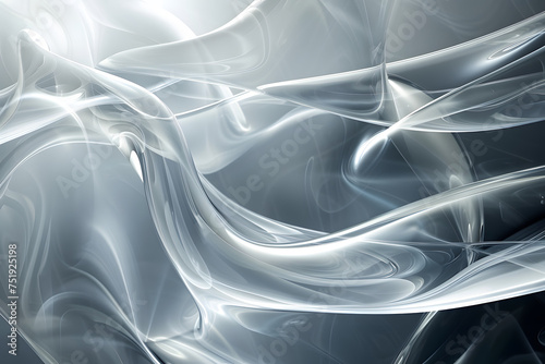 Abstract transparent glossy glass wave background. photo