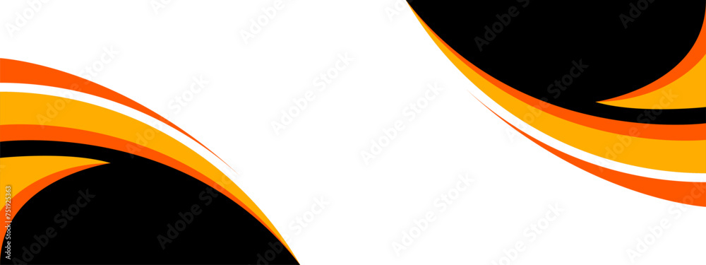 © Artthic - Abstract wave web banner background black and orange color © Artthic - Abstract wave web banner background black and orange color