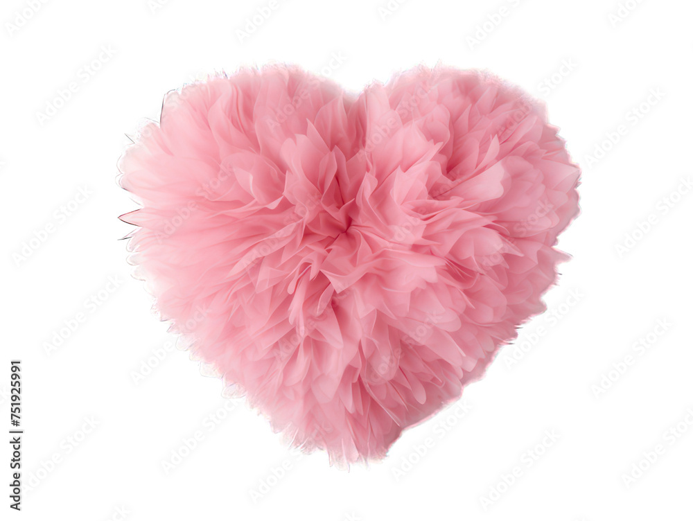 Pink colored heart isolated on transparent background, transparency image, removed background