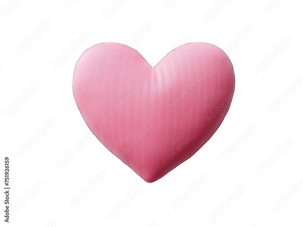 Pink colored heart isolated on transparent background, transparency image, removed background