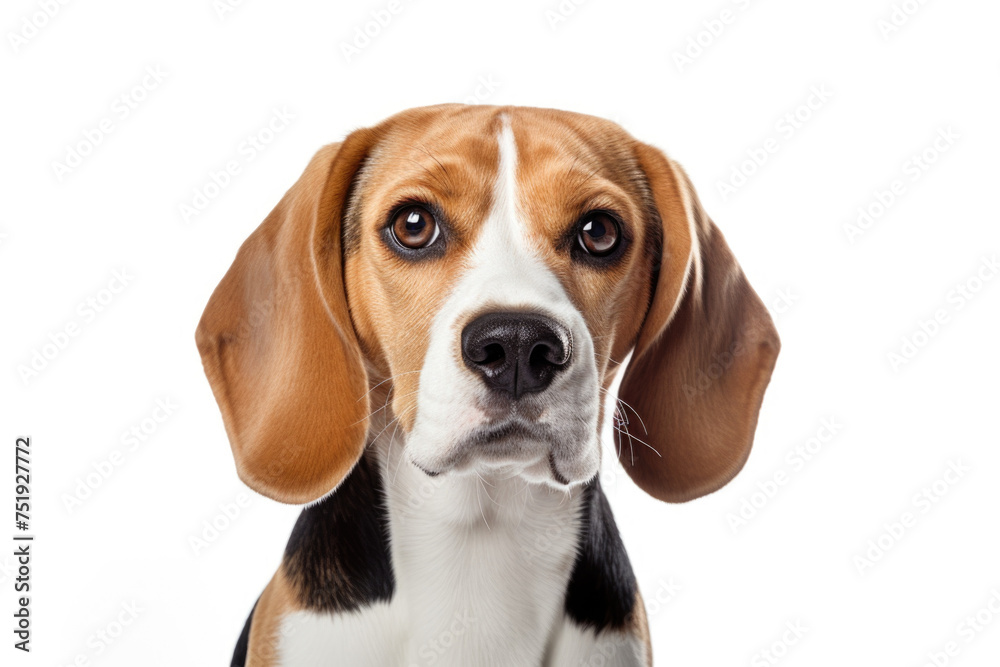  Beagle portrait isolated on white