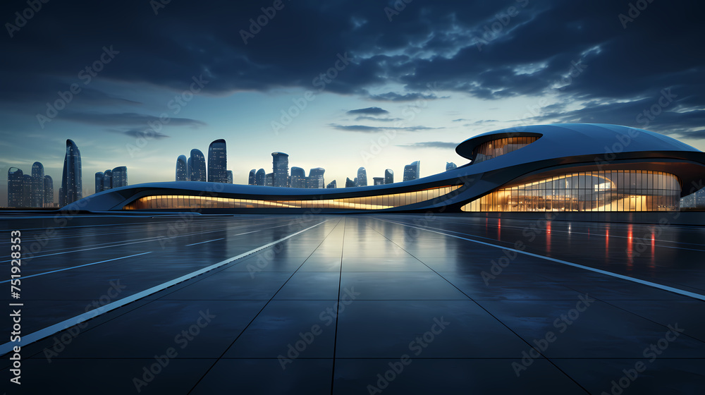 Fototapeta premium Empty floor of modern building