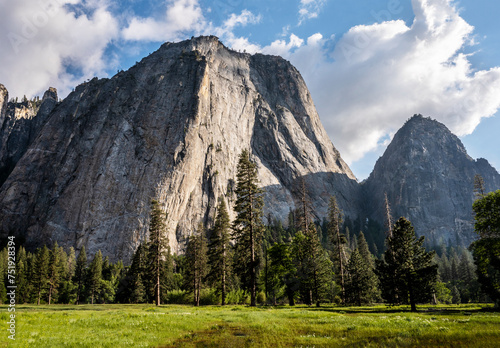 Beautiful view of Yosemite Valley and El Capitan rock, most famous place in park  © Olga