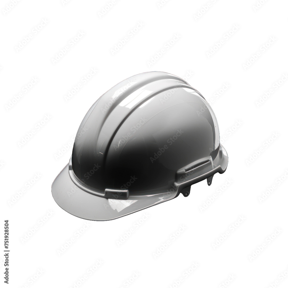 Fototapeta premium White safety construction helmet isolated on transparent background