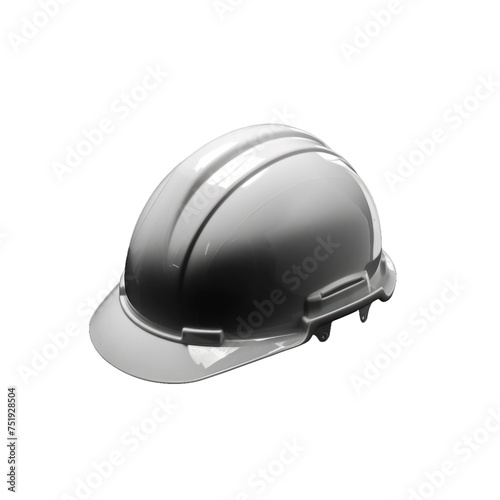 White safety construction helmet isolated on transparent background