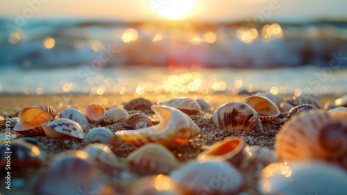 Beautiful HD wallpaper of sea shells on the sand