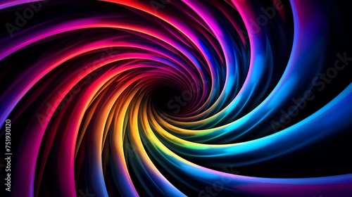 Digital abstract fractal image with optically challenging psychedelic  Rotation - Optical Illusion Pulsation