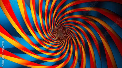 Psychedelic Pulses in red, yellow, and blue, Rotation - Optical Illusion Pulses